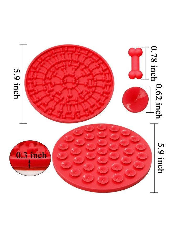 NIBEMINENT Silicone Slow Feeder Dog Treat Dispensing Mat Red 5.9 x 5.9inch - Image 2