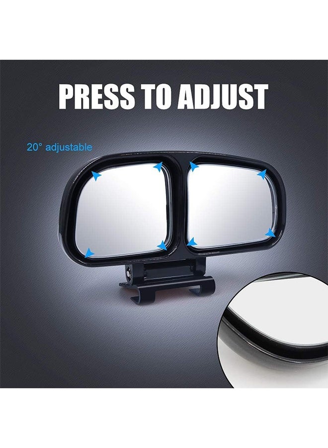 MXN Adjustable 360 Degree Rotation Car Blind Spot Mirror with Dual Lens - HD Glass Convex Wide Angle Mirror Side Exterior Rearview Mirror Universal, HD Convex Safety Mirror with Secure Clip-On Installation for Cars Trucks SUV - Image 4