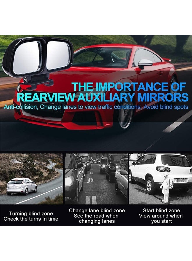 MXN Adjustable 360 Degree Rotation Car Blind Spot Mirror with Dual Lens - HD Glass Convex Wide Angle Mirror Side Exterior Rearview Mirror Universal, HD Convex Safety Mirror with Secure Clip-On Installation for Cars Trucks SUV - Image 5