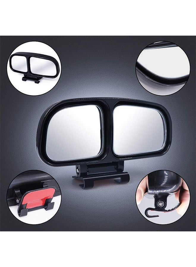 MXN Adjustable 360 Degree Rotation Car Blind Spot Mirror with Dual Lens - HD Glass Convex Wide Angle Mirror Side Exterior Rearview Mirror Universal, HD Convex Safety Mirror with Secure Clip-On Installation for Cars Trucks SUV - Image 3