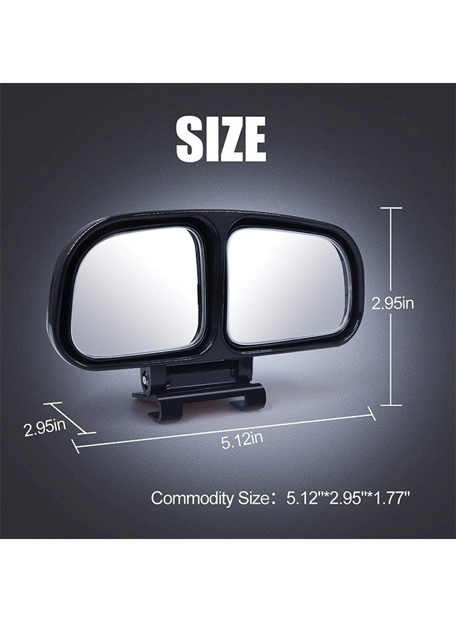 MXN Adjustable 360 Degree Rotation Car Blind Spot Mirror with Dual Lens - HD Glass Convex Wide Angle Mirror Side Exterior Rearview Mirror Universal, HD Convex Safety Mirror with Secure Clip-On Installation for Cars Trucks SUV - Image 2
