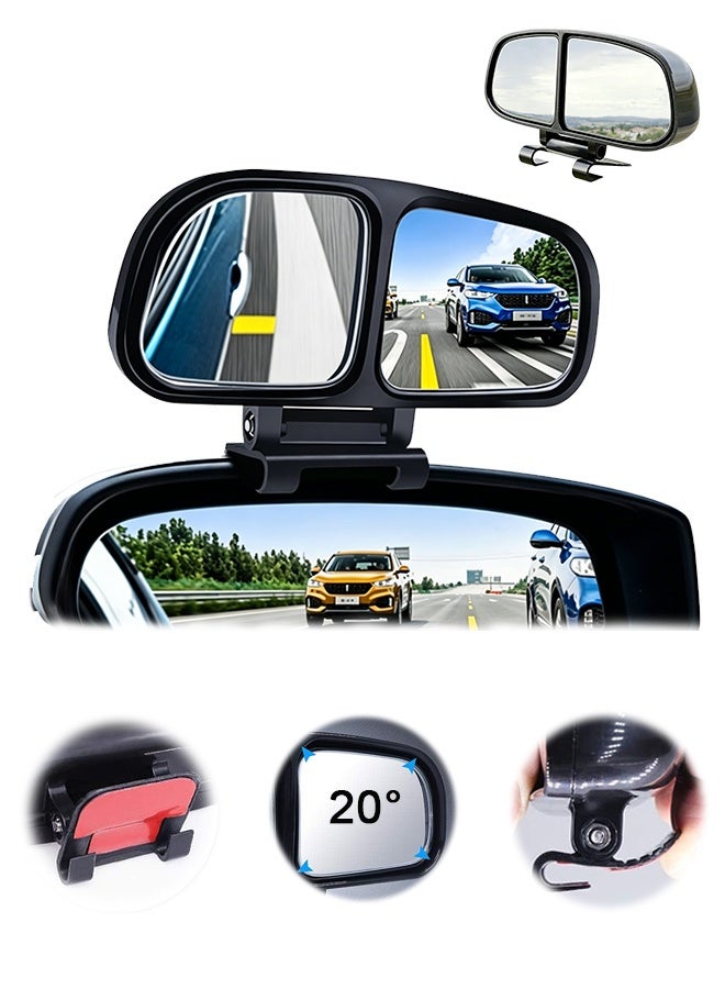 MXN Adjustable 360 Degree Rotation Car Blind Spot Mirror with Dual Lens - HD Glass Convex Wide Angle Mirror Side Exterior Rearview Mirror Universal, HD Convex Safety Mirror with Secure Clip-On Installation for Cars Trucks SUV - Image 1