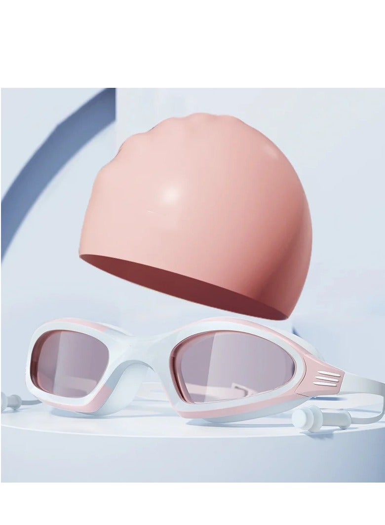 Y&D Two Piece Waterproof Swimming Goggles And Cap