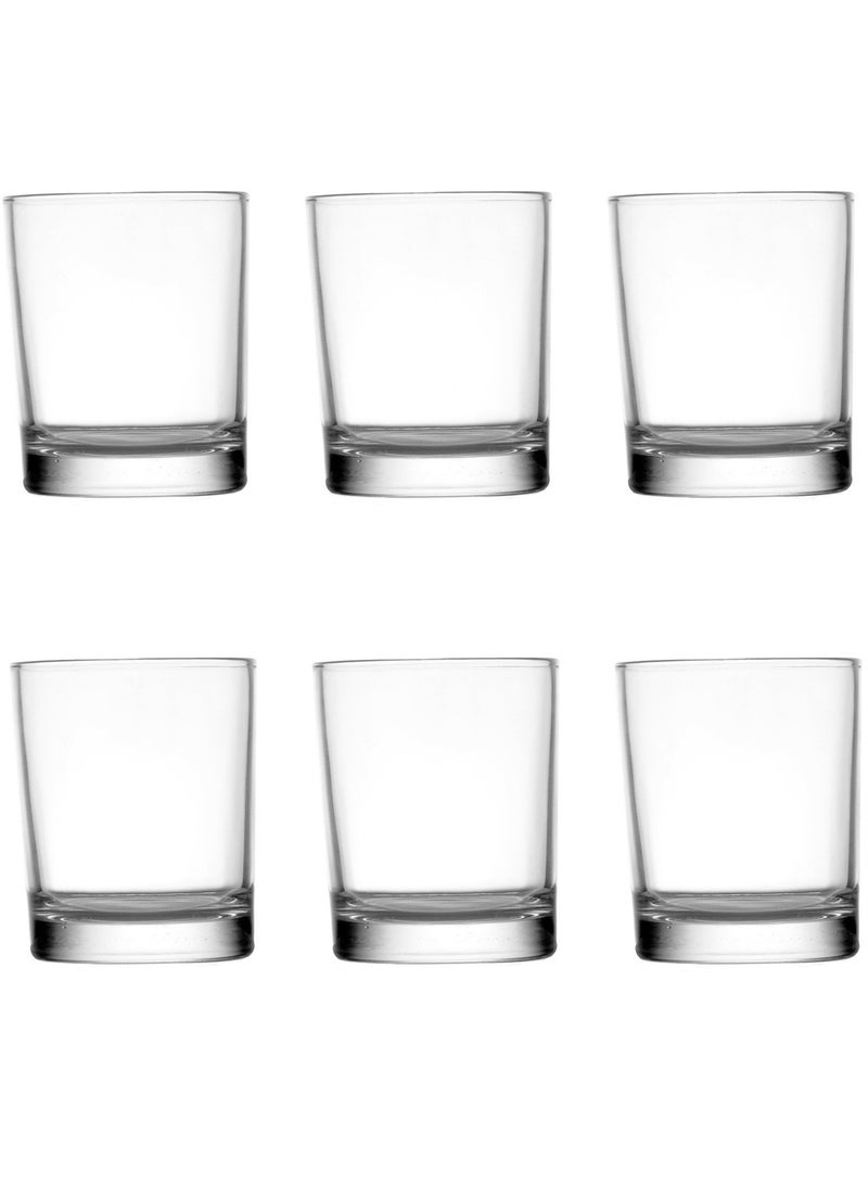 Glass Set, Set Of Six, Cylindrical Household And Commercial Cups, Can Be Used For Drinking Water, Coffee, Tea, Juice, Milk, 200ML - Image 1