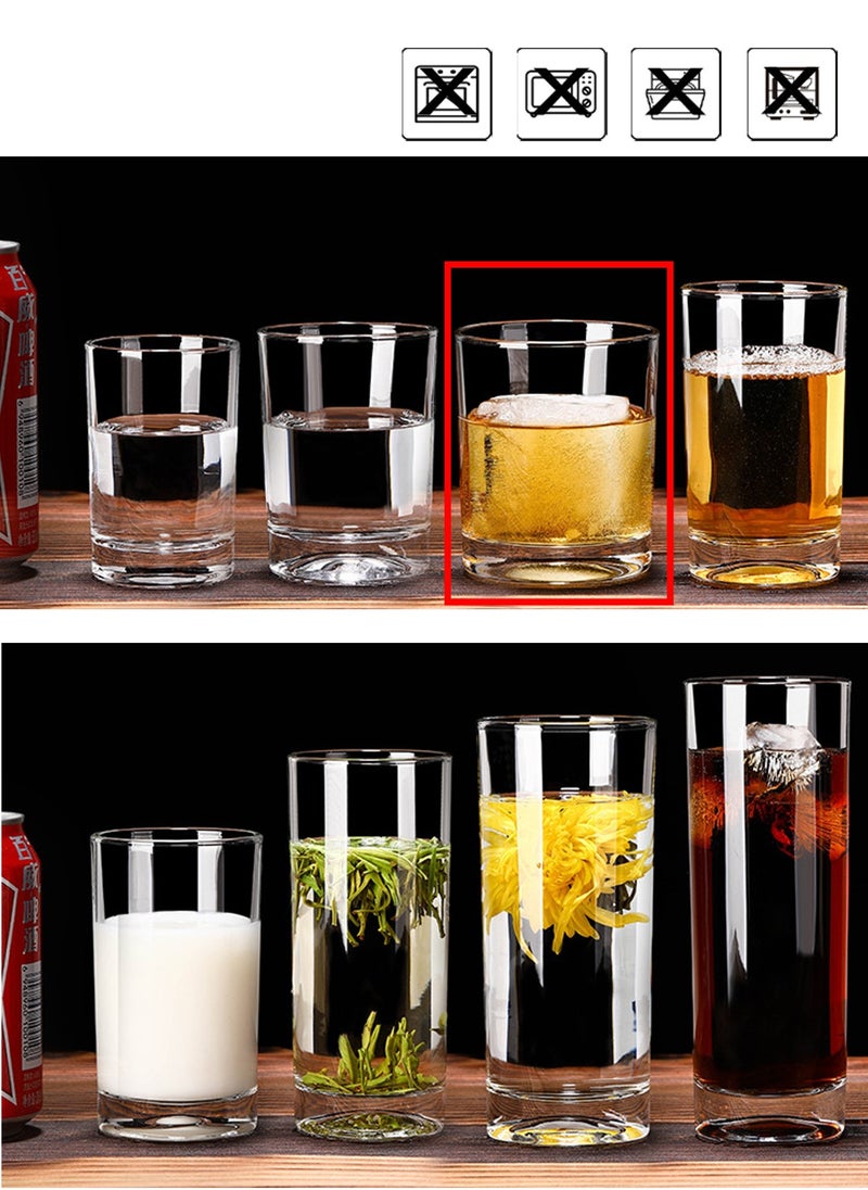Glass Set, Set Of Six, Cylindrical Household And Commercial Cups, Can Be Used For Drinking Water, Coffee, Tea, Juice, Milk, 200ML - Image 3