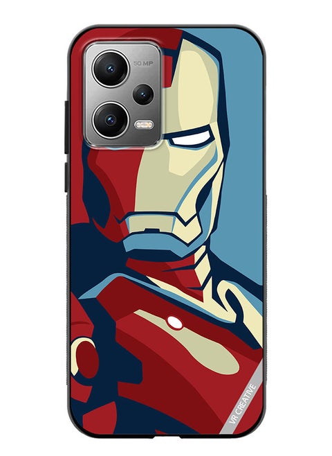 Protective Case Cover For Xiaomi Redmi Note 12 Pro Iron Man Red And Blue Design Multicolour