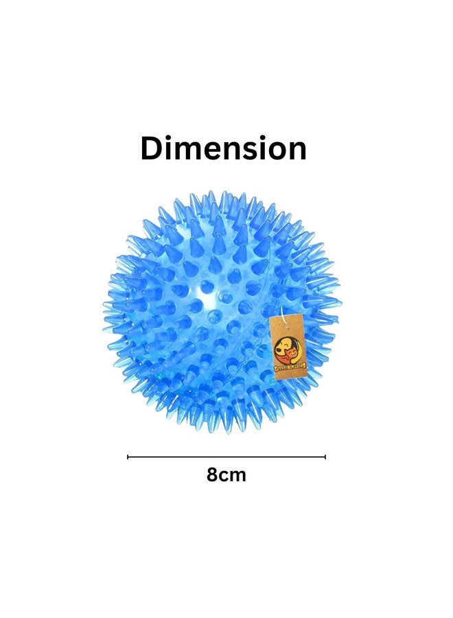 مجموعة من ألعاب مضغ الكلاب المصنوعة من المطاط الطبيعي ذات الصرير (عظمة الشوك) والصرير (كرة الدوريان) | مناسبة للكلاب الصغيرة والمتوسطة والجراء (كرة الدوريان + عظمة الشوك) - Image 3