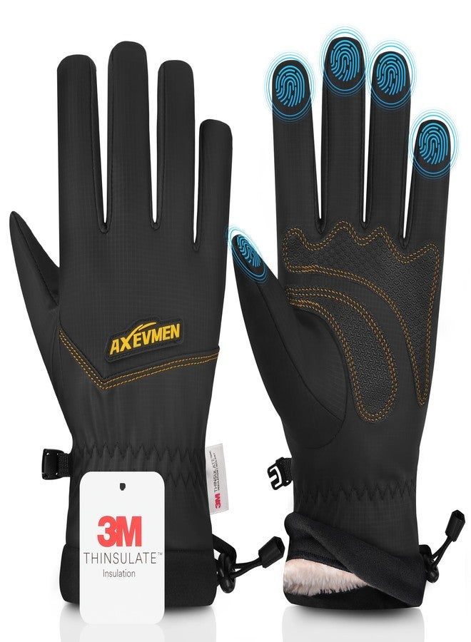 AXEVMEN Winter Gloves (Black, Medium) - Image 1