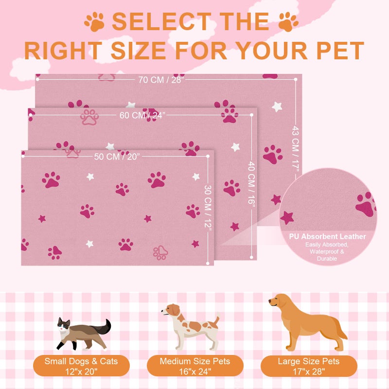 BLESWIN Pet Feeding Mat 12"x20"- Absorbent Dog Mat, Small Pet Food Mat, Rubber Pet Food Mat, Pet Food Mats for Floor Waterproof, Dog Water Matt for Sloppy Drinker, Cat Food Bowl Mat, Pink - Image 2