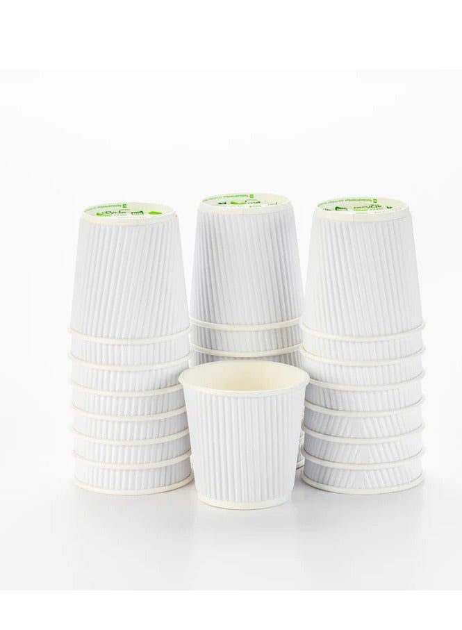Heavy Duty 4oz Disposable Ripple Paper Cup For Tea Coffee and Cool Drinks - Image 2