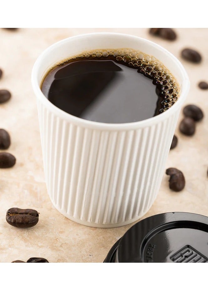 Heavy Duty 4oz Disposable Ripple Paper Cup For Tea Coffee and Cool Drinks - Image 3