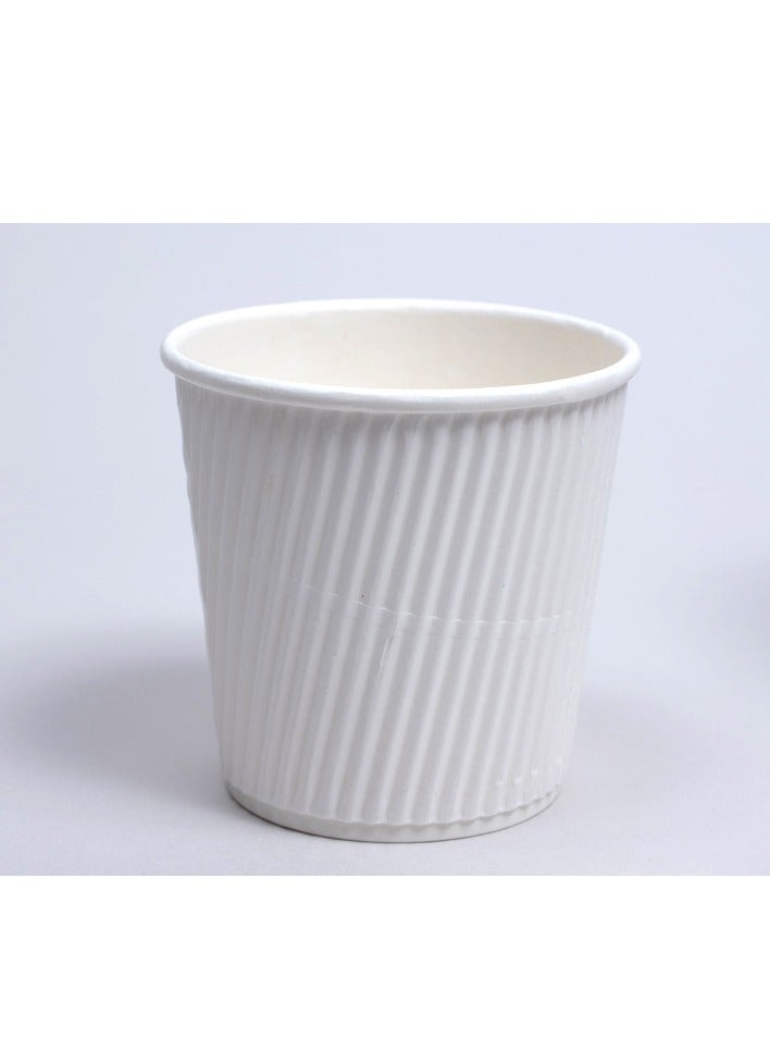 Heavy Duty 4oz Disposable Ripple Paper Cup For Tea Coffee and Cool Drinks - Image 1