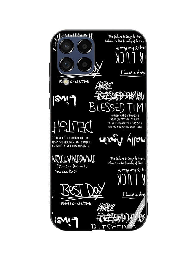 VR CREATIVE Protective Case Cover For Samsung Galaxy M33 Alligraphy And Lettering Black Design Multicolour - Image 1