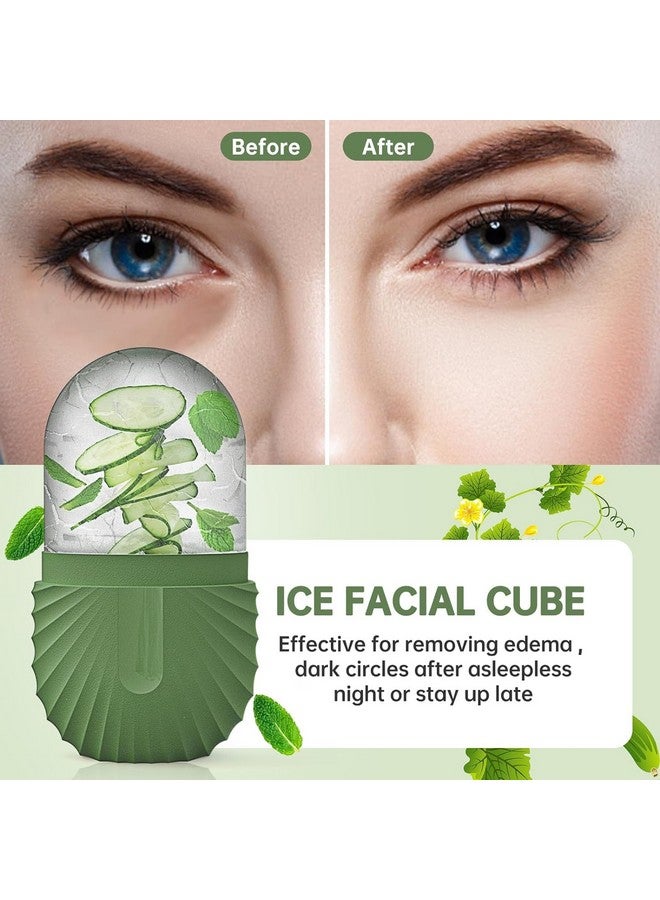 أسطوانة الثلج للوجه لبشرة متوهجة | شد البشرة | إزالة التجاعيد وحب الشباب والبثور | تخفيف انتفاخات العين (أخضر) - Image 2