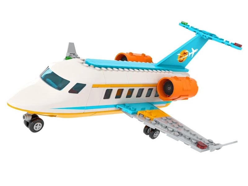 Brick Loot طائرة الركاب من Brick Loot Vacation Airlines - مجموعة كتل بناء متوافقة مع ليغو مع ملحقات الأمتعة، نموذج STEM إبداعي يمكن صنعه بنفسك للأطفال والبالغين، طائرة عرض ديناميكية هوائية قابلة للجمع - Image 1