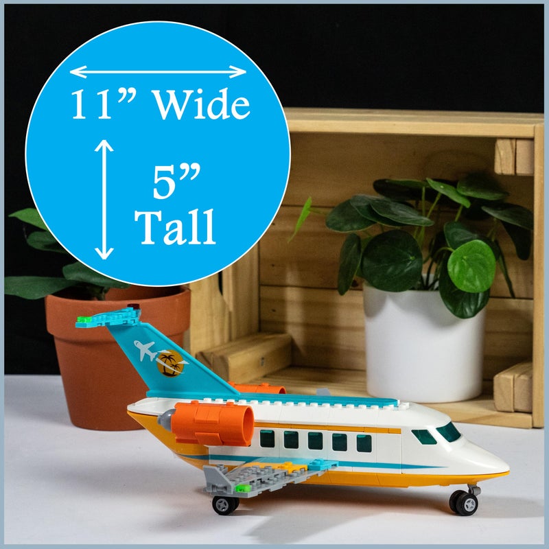 Brick Loot طائرة الركاب من Brick Loot Vacation Airlines - مجموعة كتل بناء متوافقة مع ليغو مع ملحقات الأمتعة، نموذج STEM إبداعي يمكن صنعه بنفسك للأطفال والبالغين، طائرة عرض ديناميكية هوائية قابلة للجمع - Image 3