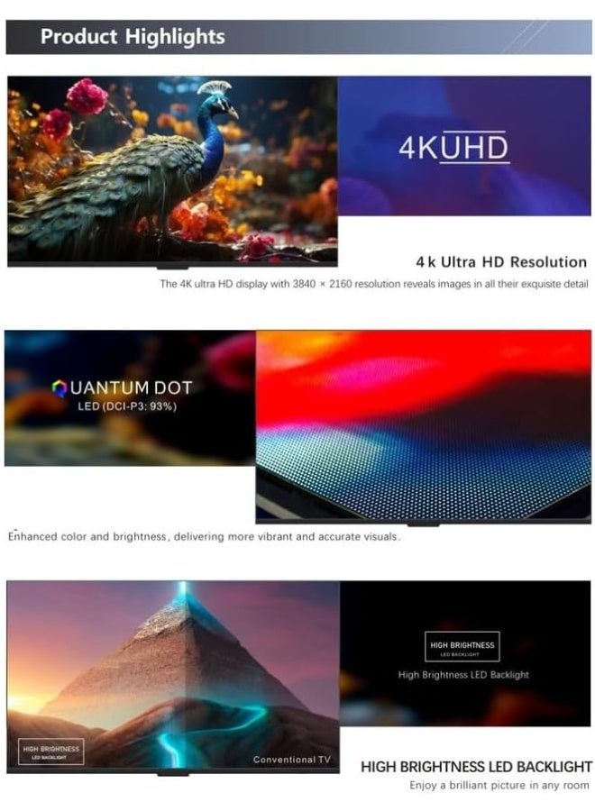 gratus 100-Inch 4K UHD QLED Edgeless Smart TV – WebOS with ThinQ AI, Dolby Audio, Quad-Core Processor, Voice Control, Wi-Fi, Frameless Design – Model LT100QW524M  - Image 4