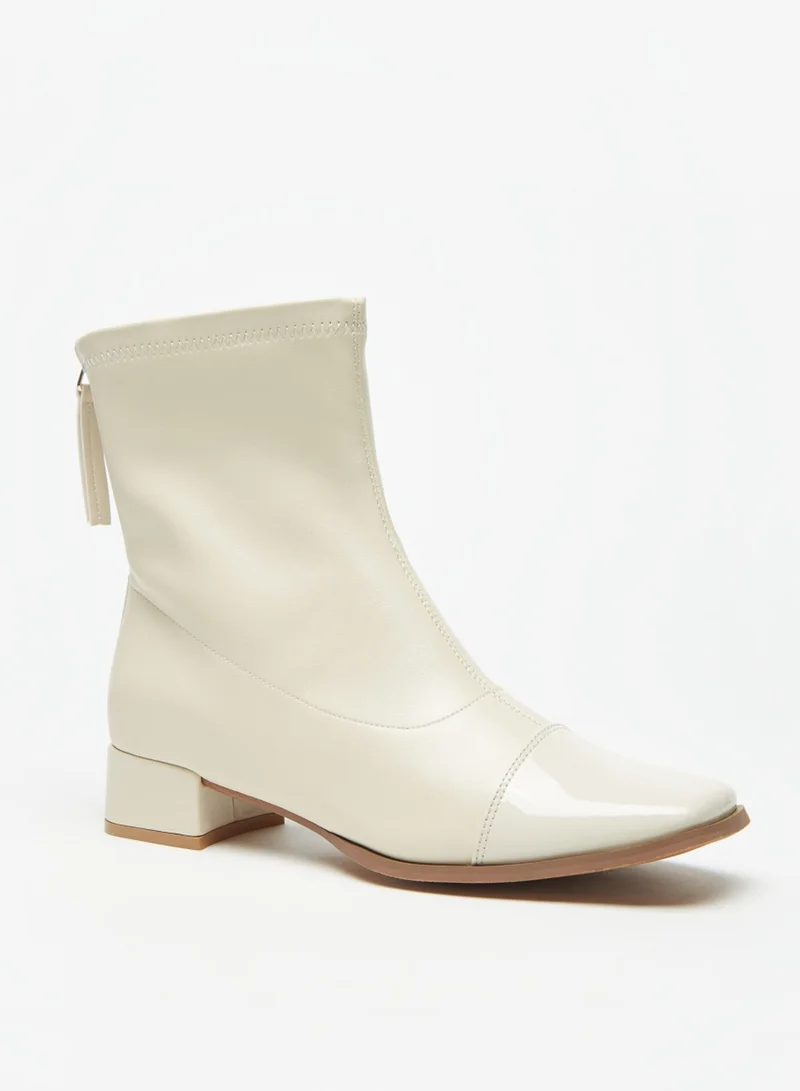 Flora Bella By Shoexpress Womens Solid Boots With Zip Closure And Block Heels By Shoexpress