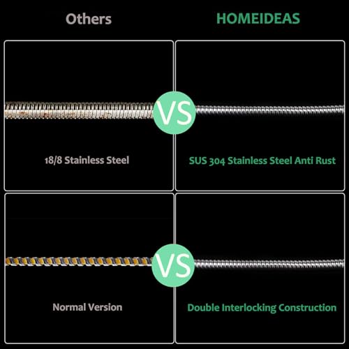 HOMEIDEAS 138 inches Shower Hose, 11.5 feet Extra Long 304 Stainless Steel Handheld Shower Head Hose Replacement, Flexible Hose Extension - Image 3
