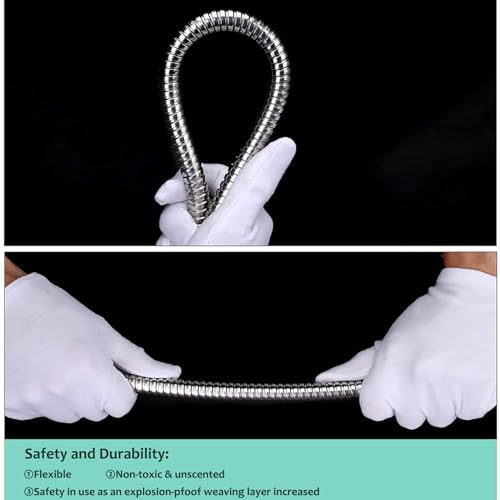 HOMEIDEAS 138 inches Shower Hose, 11.5 feet Extra Long 304 Stainless Steel Handheld Shower Head Hose Replacement, Flexible Hose Extension - Image 5