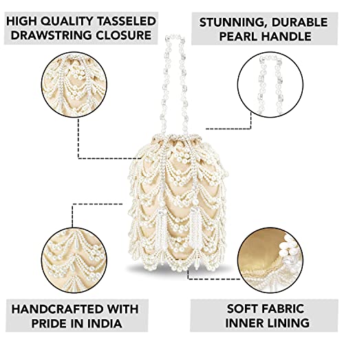 Aheli Indian Potli Bags Gift for Women Evening Bag Clutch Ethnic Bride Purse with Drawstring - Image 3