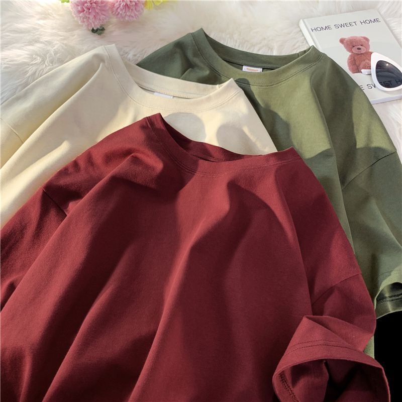 260G high-weight T-shirt bulk solid color hot stamping tremolo live supply plus size light T-shirt - Image 2