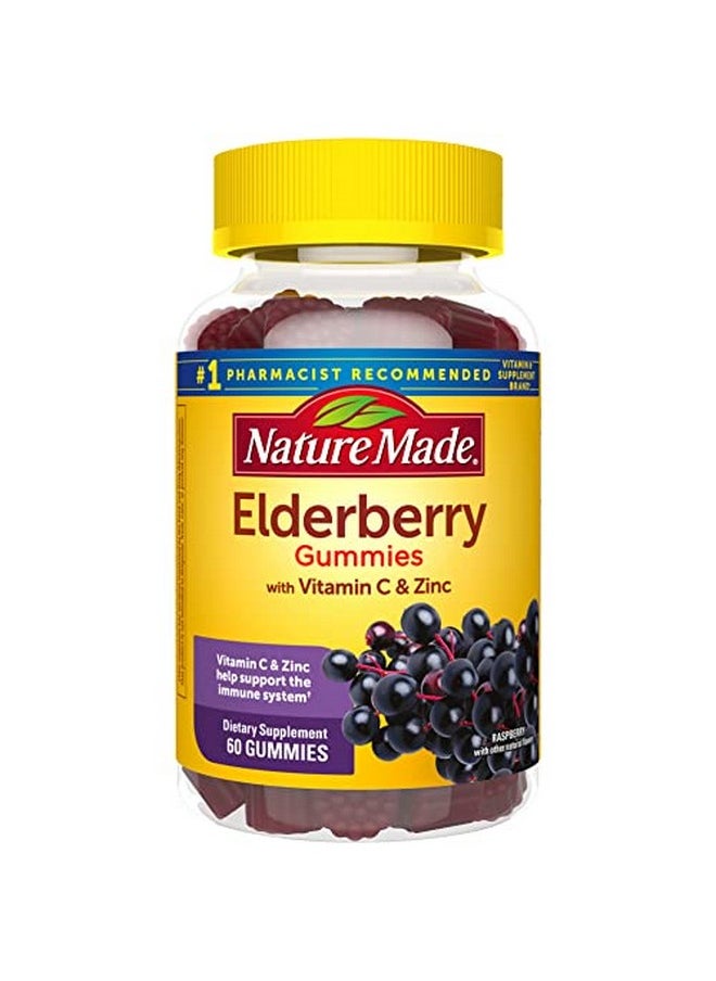 Nature Made Elderberry With Vitamin C And Zinc Dietary Supplement For Immune Support 60 Gummies 30 Day Supply  - Image 1