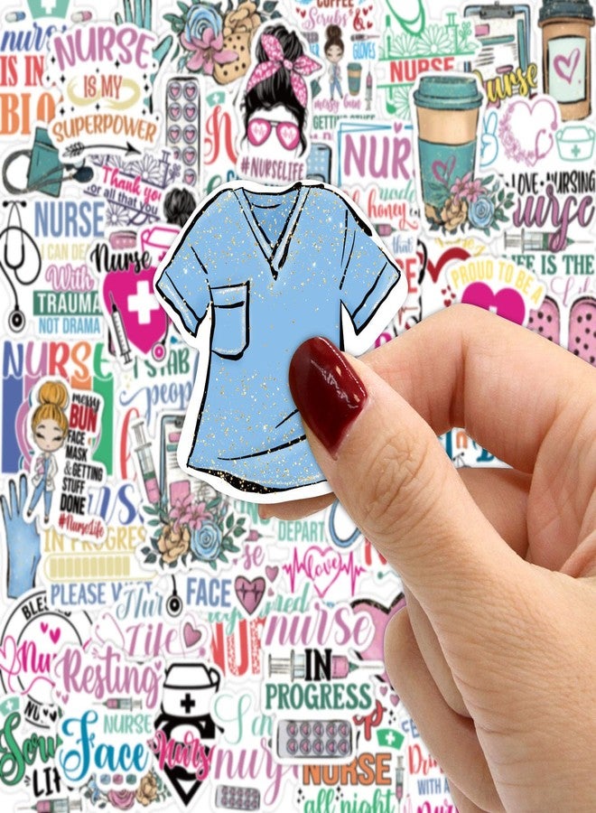 WorldBazaar 100 PCS Nurse Stickers Vinyl Waterproof Funny Nurses Week Appreciation Stickers Decals Laptop Notebook Water Bottles Gifts Bulk - Image 4