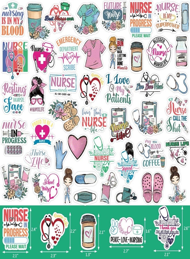 WorldBazaar 100 PCS Nurse Stickers Vinyl Waterproof Funny Nurses Week Appreciation Stickers Decals Laptop Notebook Water Bottles Gifts Bulk - Image 3