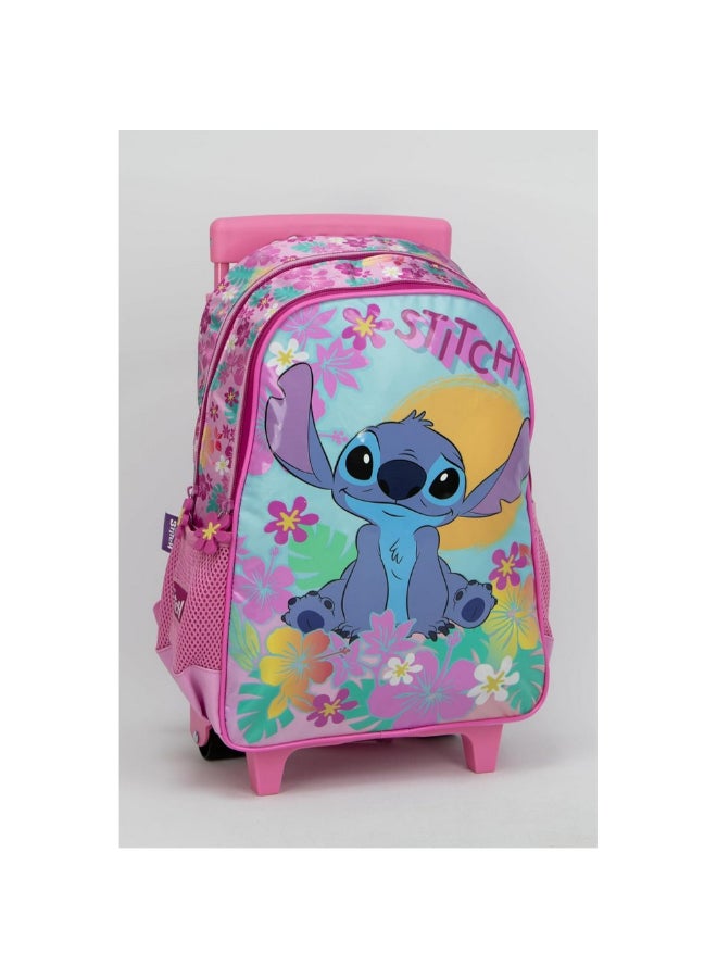 SunCe Disney Stitch 2-Compartment Zipper Closure Trolley Backpack Pink and Blue 14.3 x 11.02 x 5.11 Inch SUNS-3081SCH  - Image 2