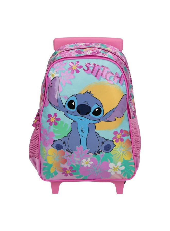 SunCe Disney Stitch 2-Compartment Zipper Closure Trolley Backpack Pink and Blue 14.3 x 11.02 x 5.11 Inch SUNS-3081SCH  - Image 1