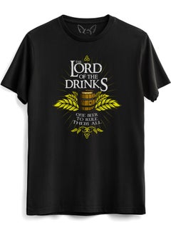 Alfa Tshirt Lord Of Drinks Printed Black Tshirt  - Image 1