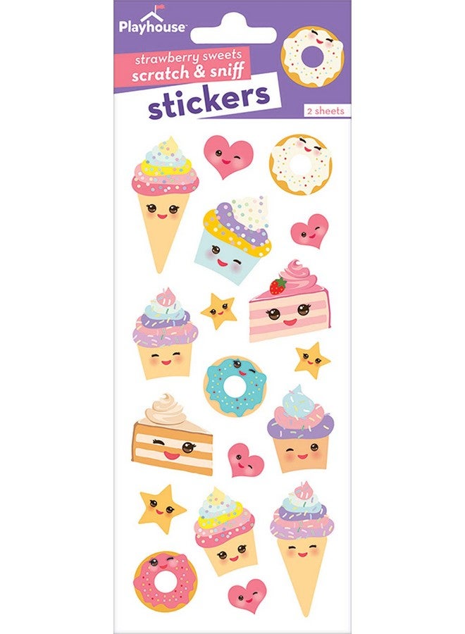 Playhouse Kawaii Kitchen Strawberry Scented Scratch & Sniff Sticker Sheets - 1 Pack - Image 2
