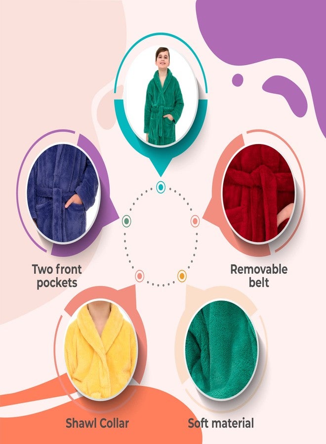 TowelSelections Big Boys’ Robe, Kids Plush Shawl Fleece Bathrobe Size 12 Air Blue - Image 2