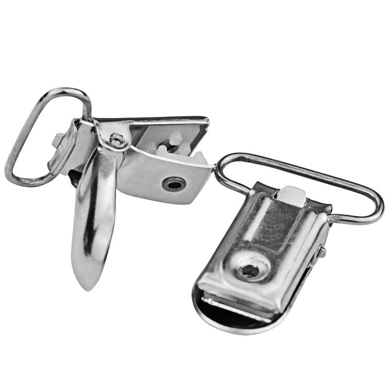 Marrywindix 50pcs 1" Pacifier Suspender Clips, Marrywindix Pacifier Clips for Making Pacifier Holders Bib Clips Toy Holder Silver - Image 3