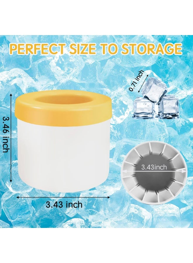 قالب صنع ثلج صغير، قوالب مكعبات ثلج اسطوانية من السيليكون، صينية مكعبات ثلج صغيرة، صواني مكعبات ثلج شبكية لفك الضغط للفريزر، 60 مكعب ثلج، سهلة الفك (اصفر-ابيض) - Image 2