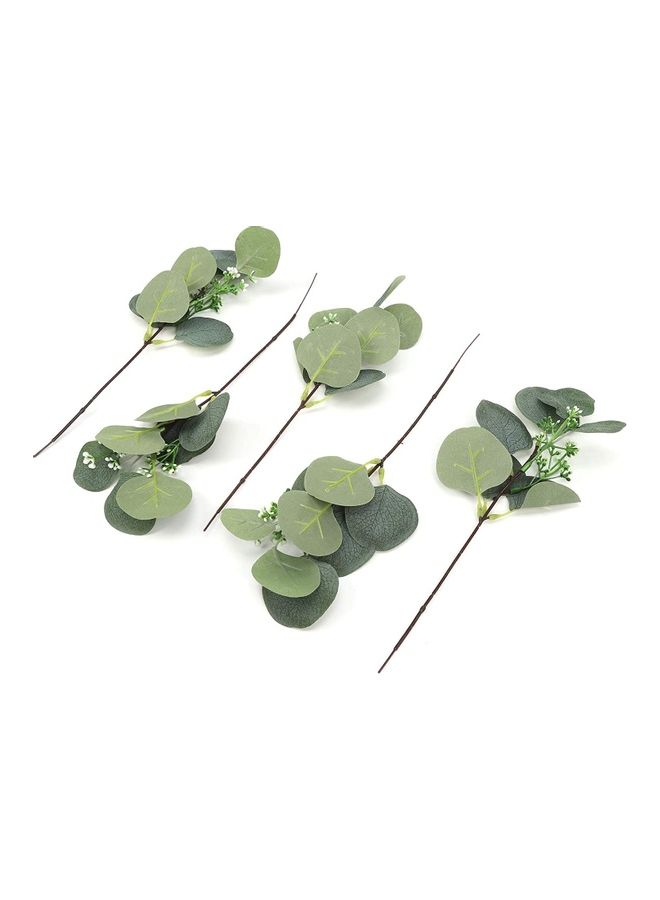 NIBEMINENT 5-Piece Artificial Decorative Plant Bundles Green/Brown  - Image 1