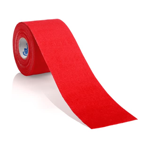 CureTape Classic | Kinesiology Tape for Muscle & Joint Pain | Elastic Therapeutic Tape | Waterproof Athletic Tape | Medical K Tape (Red) - Image 4