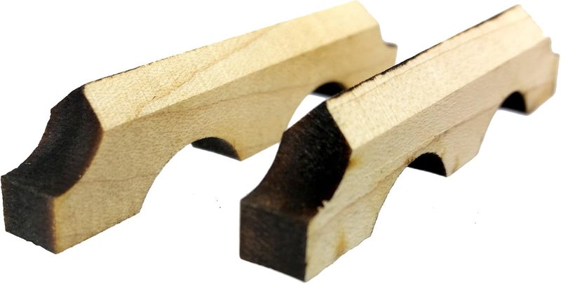 C. B. Gitty Laser-cut Hardwood Bridge Blanks for Cigar Box Guitars - Choose Style, Wood and Quantity! (Small Banjo (2-pack), Maple) - Image 2