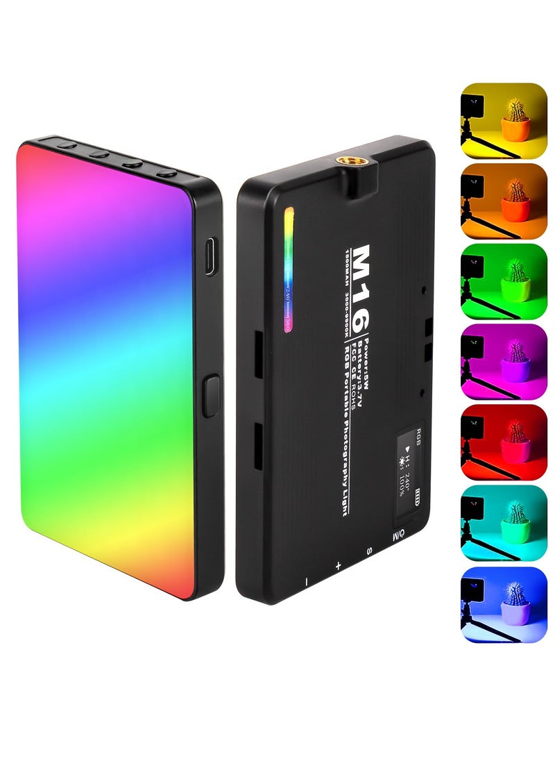 FlashHawk - RGB Video Light, 94 LED 3000-9900K Dimmable, 360° Full Color 20 Scene Modes Camera Light 1500mAh Rechargeable for Zoom Meetings Live Stream TikTok Video - Image 1