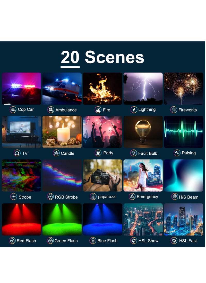 FlashHawk - RGB Video Light, 94 LED 3000-9900K Dimmable, 360° Full Color 20 Scene Modes Camera Light 1500mAh Rechargeable for Zoom Meetings Live Stream TikTok Video - Image 1
