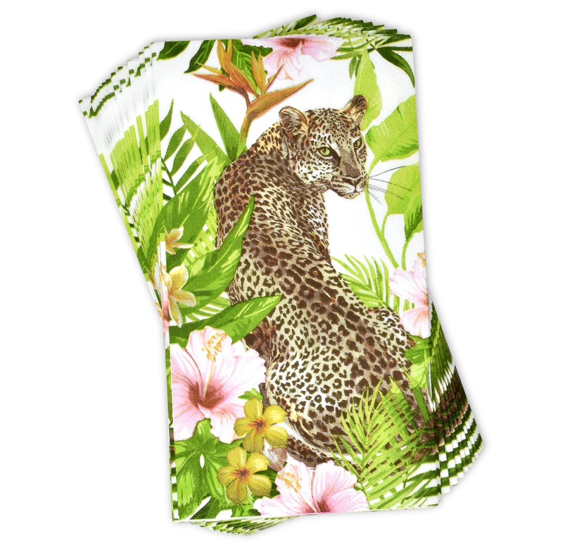 Gift Boutique 100 Leopard Guest Napkins Disposable Paper Jungle Safari Dinner Hand Napkin for Bathroom Wedding Hotel Anniversary Holiday Birthday Party Bridal Shower Animal Adventure Decorative Towels - Image 2