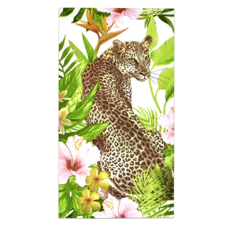 Gift Boutique 100 Leopard Guest Napkins Disposable Paper Jungle Safari Dinner Hand Napkin for Bathroom Wedding Hotel Anniversary Holiday Birthday Party Bridal Shower Animal Adventure Decorative Towels - Image 1