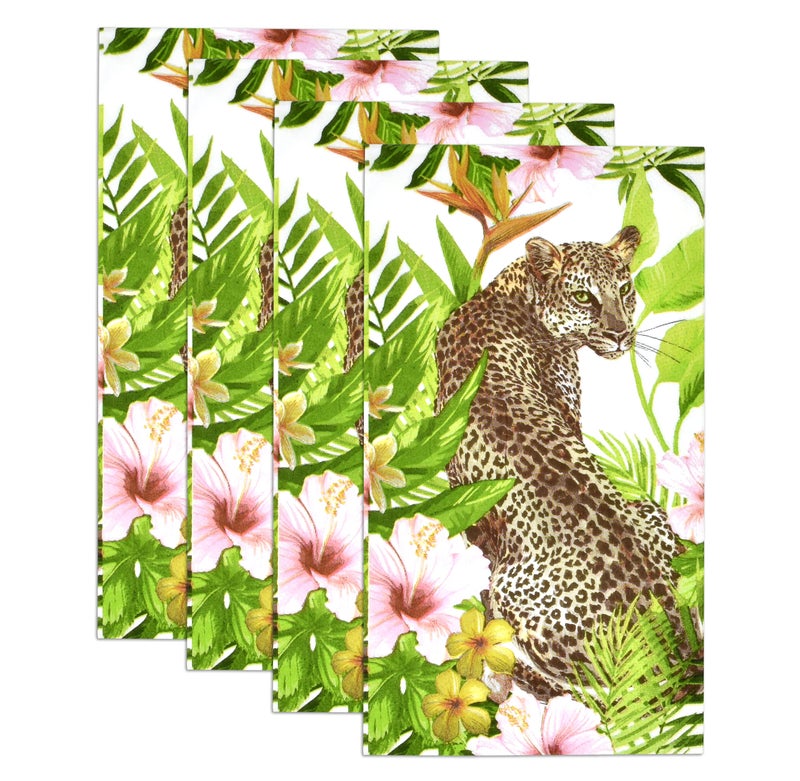 Gift Boutique 100 Leopard Guest Napkins Disposable Paper Jungle Safari Dinner Hand Napkin for Bathroom Wedding Hotel Anniversary Holiday Birthday Party Bridal Shower Animal Adventure Decorative Towels - Image 5