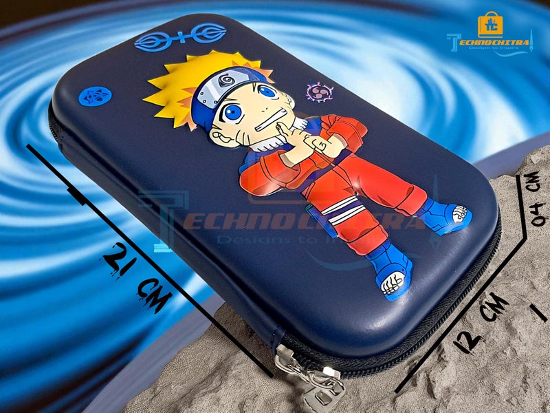TECHNOCHITRA Ninja Warrior 3D Print Pencil Pouch for Boys | Action Hero Stationery Case with Zipper Mesh Pocket - Image 3