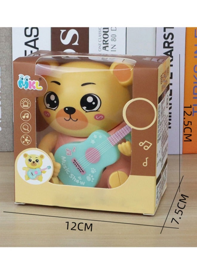 Electric Bear Playing Guitar, Children'S Music Dancing Guitar Bear Sound And Light Electric Walking Electric Educational Early Education Toys  - Image 5