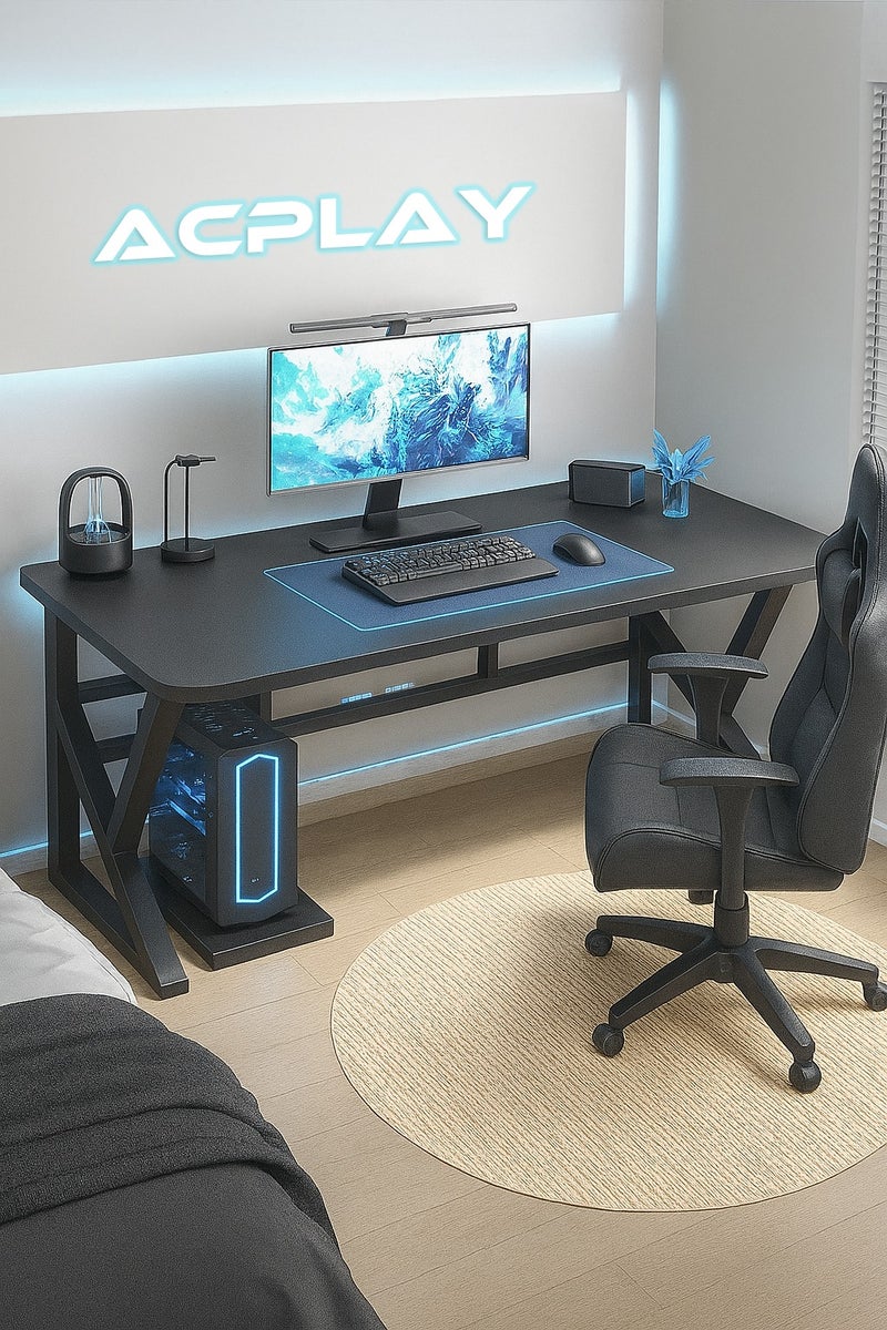 ACPLAY Ergonomic Gaming Table with CPU Stand, Ideal Gaming Desk, PC Computer Desk, Computer Table, Kids Study Desk, Writing Desk, Home Office Desk  - Image 1