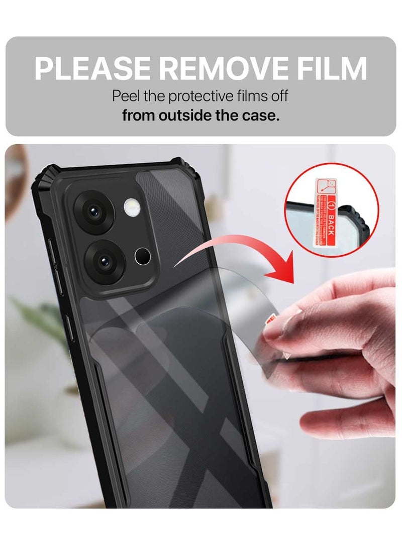 Wtech OnePlus 13T 5G 2025 Hybrid TPU Silicone with Raised Armour Bumpers Slim Case Cover (MCAPSA) - Clear/Black - Image 2