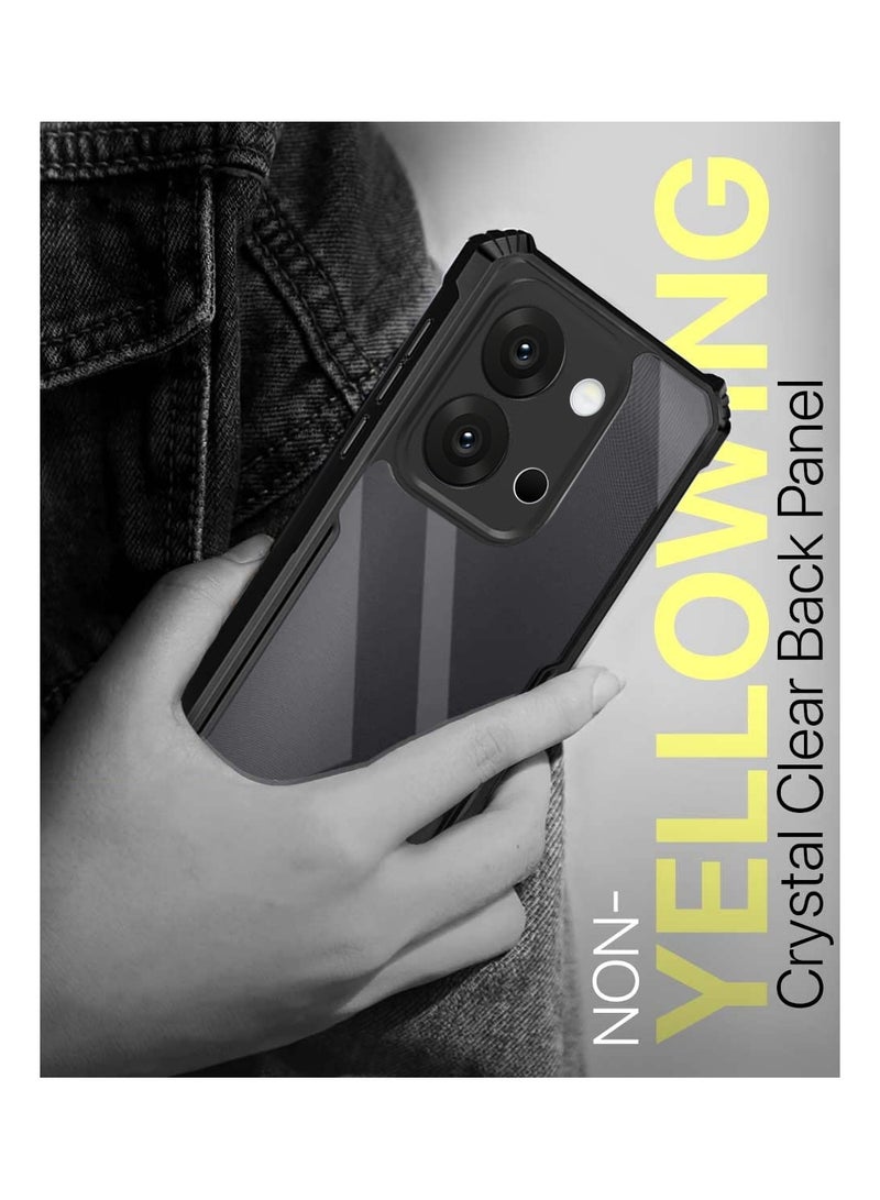 Wtech OnePlus 13T 5G 2025 Hybrid TPU Silicone with Raised Armour Bumpers Slim Case Cover (MCAPSA) - Clear/Black - Image 5