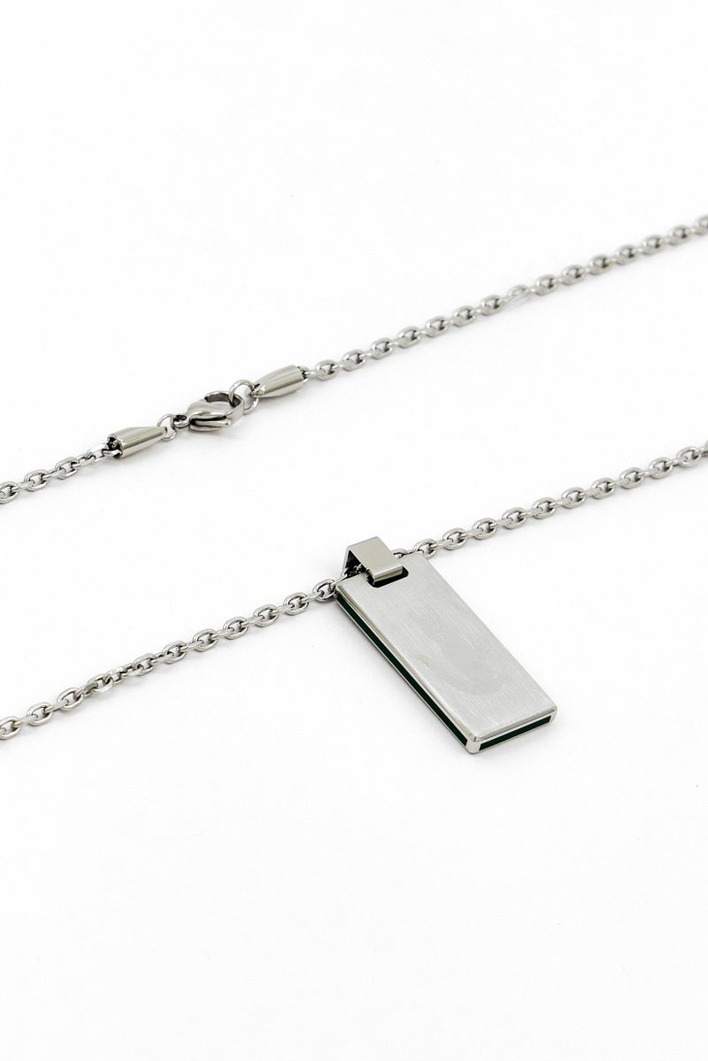 LACOSTE Men Stainless Steel Pendant Necklace, Silver  - Image 2